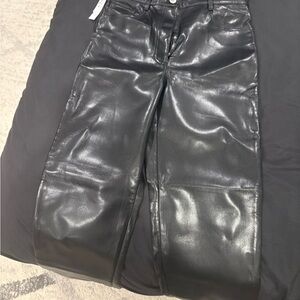 Aritzia The Melina Pant - Black Vegan Leather 6S